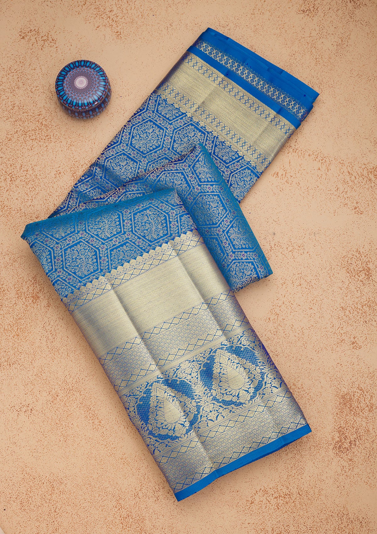 Blue Zariwork Pure Silk Saree