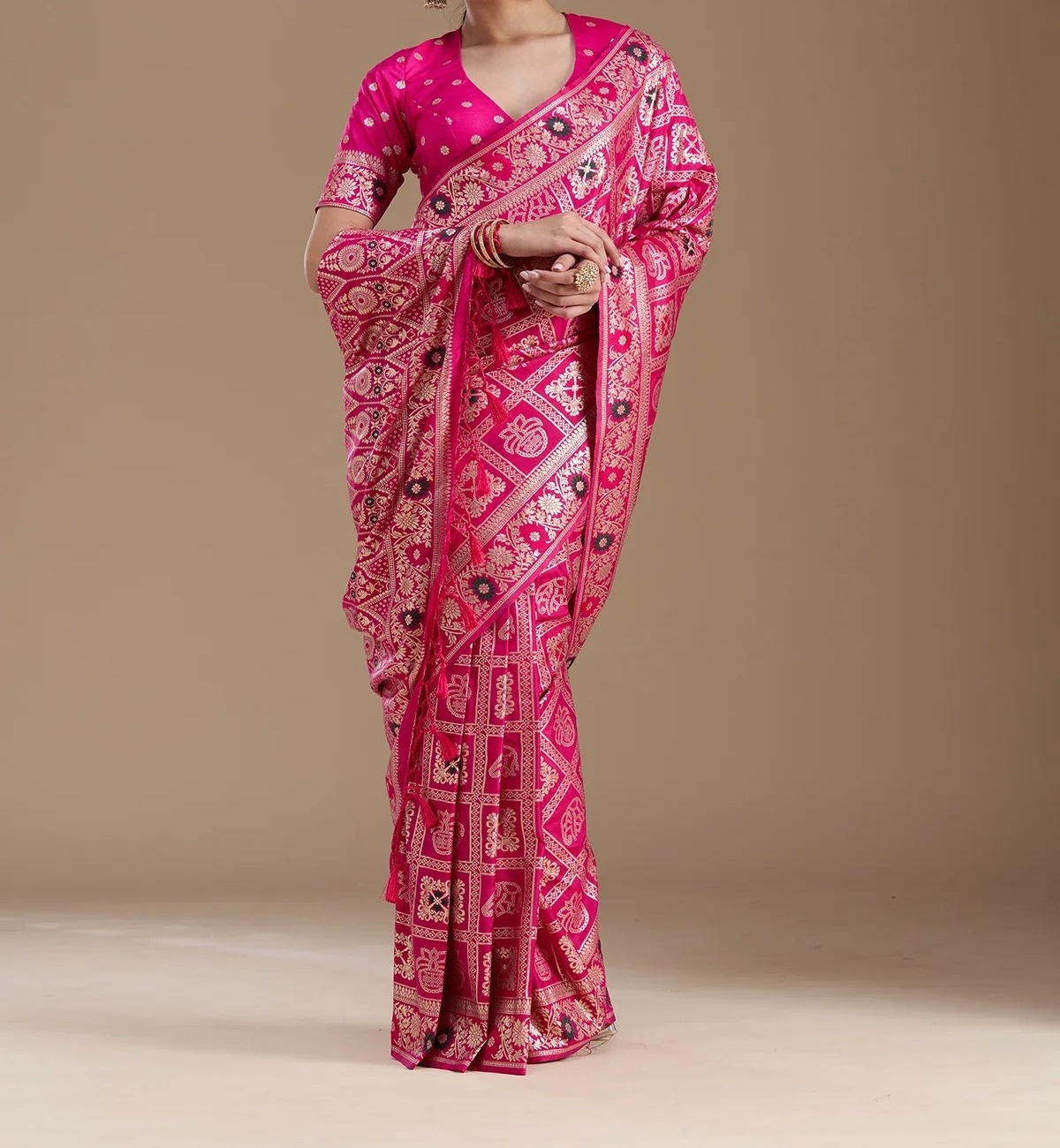 Pink Kanjivaram Silk Saree
